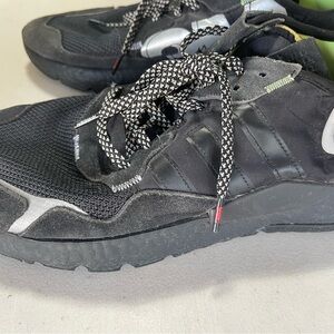 Adidas Black Athletic Shoes with Breathable Mesh and Rugged Sole